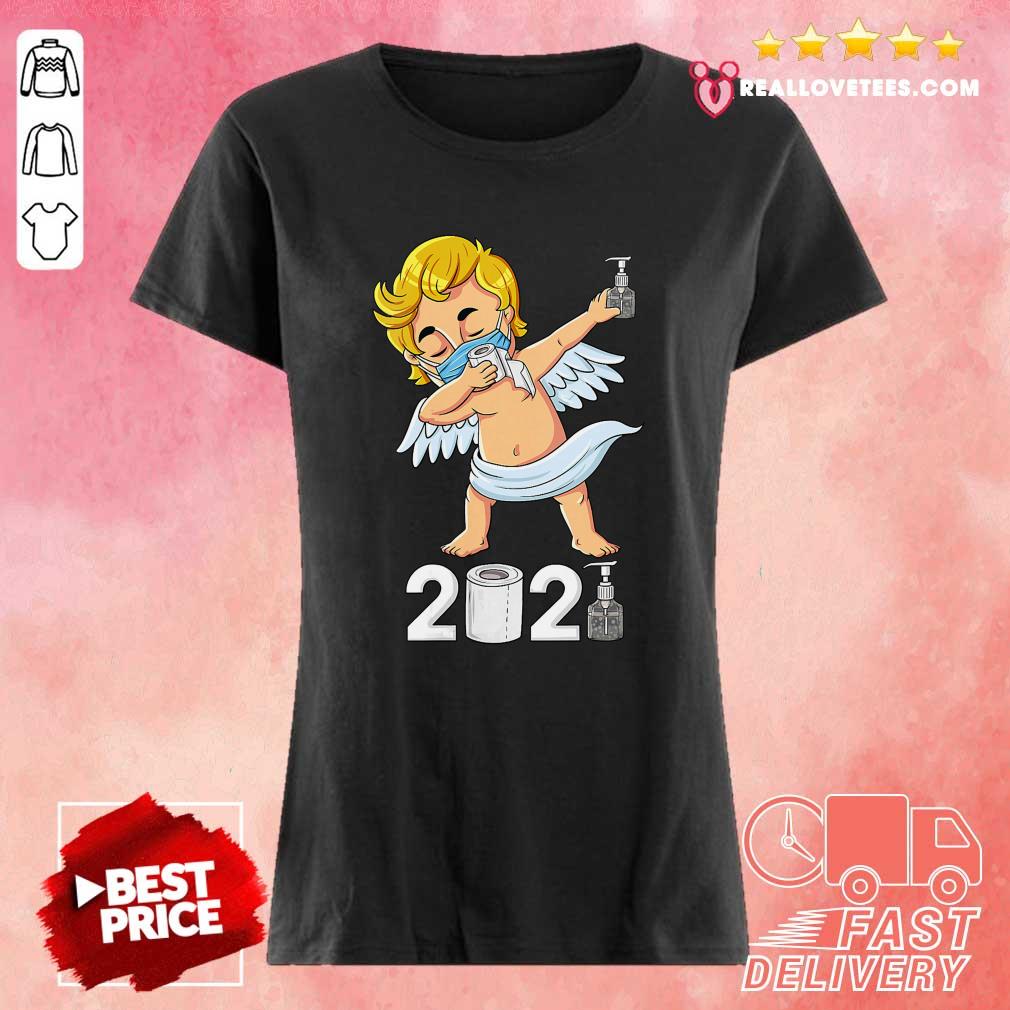 Great Dabbing Cupid In A Mask Funny Valentines Day 2021 Dab Shirt - Image 3