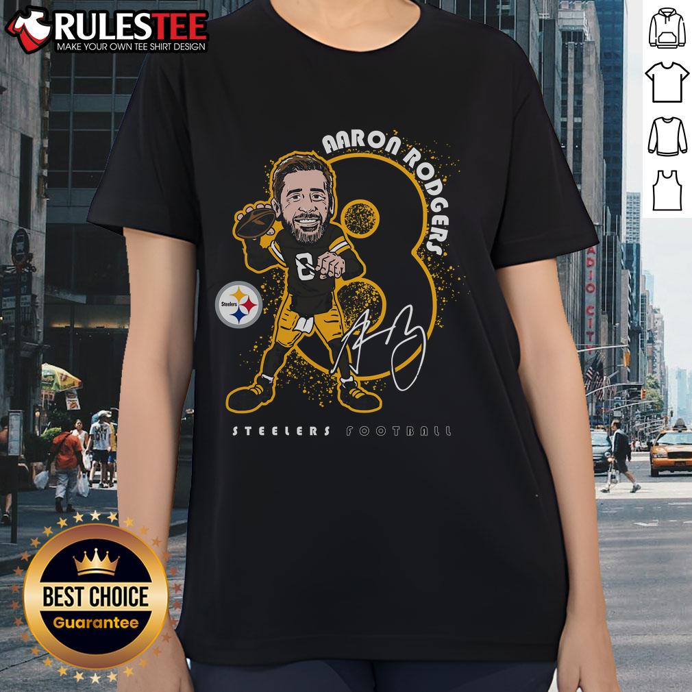 Official Aaron Rodgers Black Pittsburgh Steelers Steel City T-Shirt - Image 3