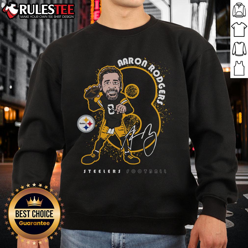 Official Aaron Rodgers Black Pittsburgh Steelers Steel City T-Shirt - Image 5
