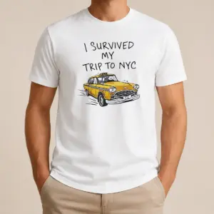 Hot Awesome I Survived My Trip To NYC Taxi Cartoon New York City Shirt