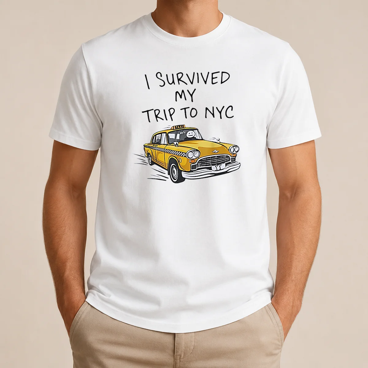 Hot Awesome I Survived My Trip To NYC Taxi Cartoon New York City Shirt