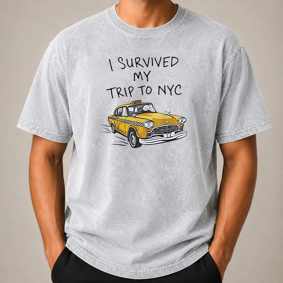 Hot Awesome I Survived My Trip To NYC Taxi Cartoon New York City Shirt - Image 8