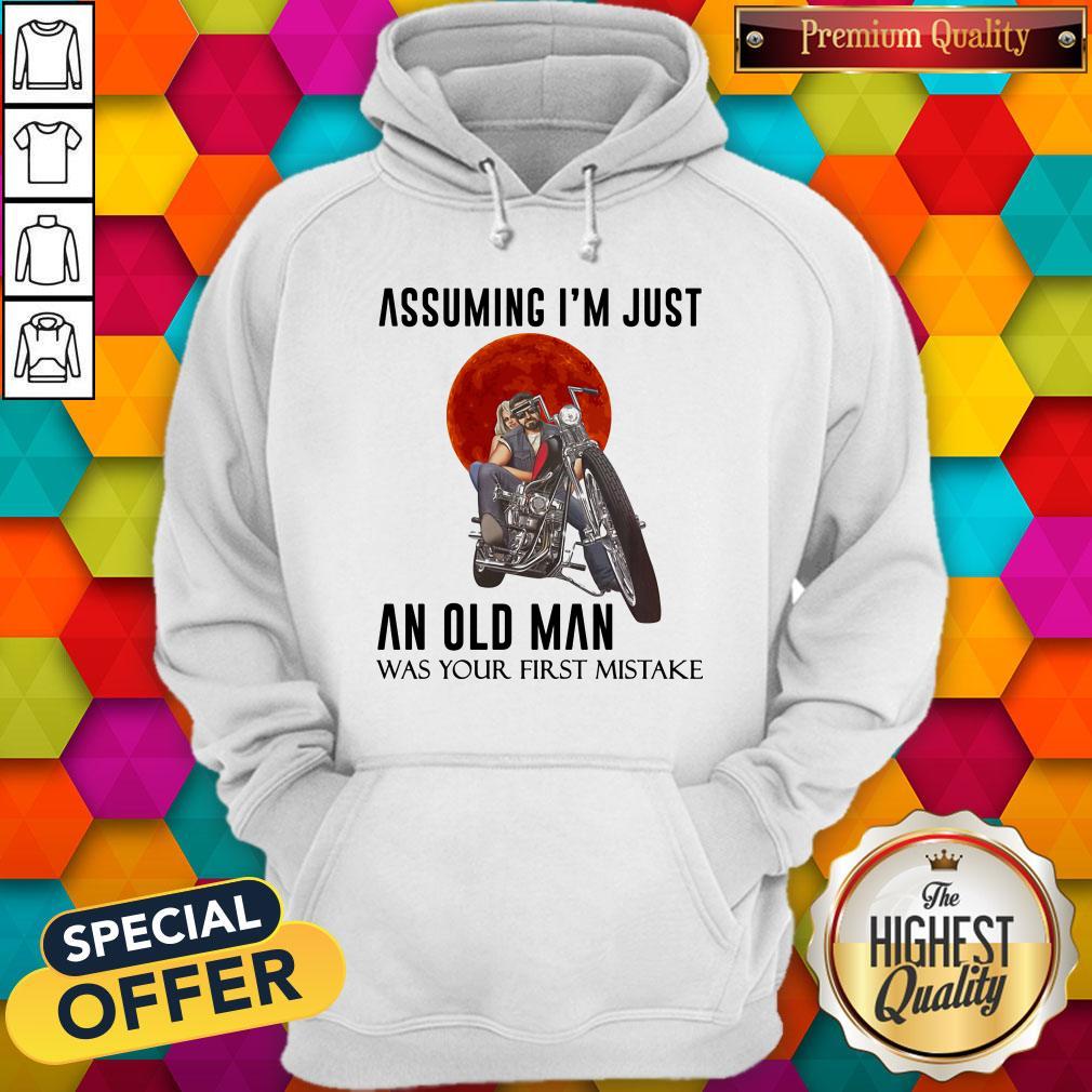 Assuming I'm Just An Old Man Was Your First Mistake Biker Sunset Shirt - Image 3