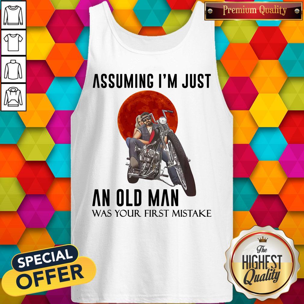 Assuming I'm Just An Old Man Was Your First Mistake Biker Sunset Shirt - Image 5