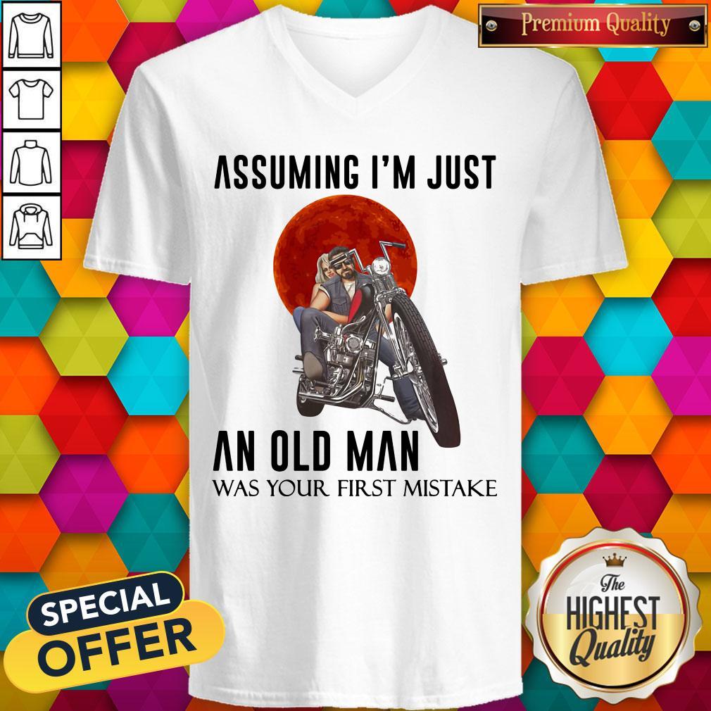 Assuming I'm Just An Old Man Was Your First Mistake Biker Sunset Shirt - Image 4