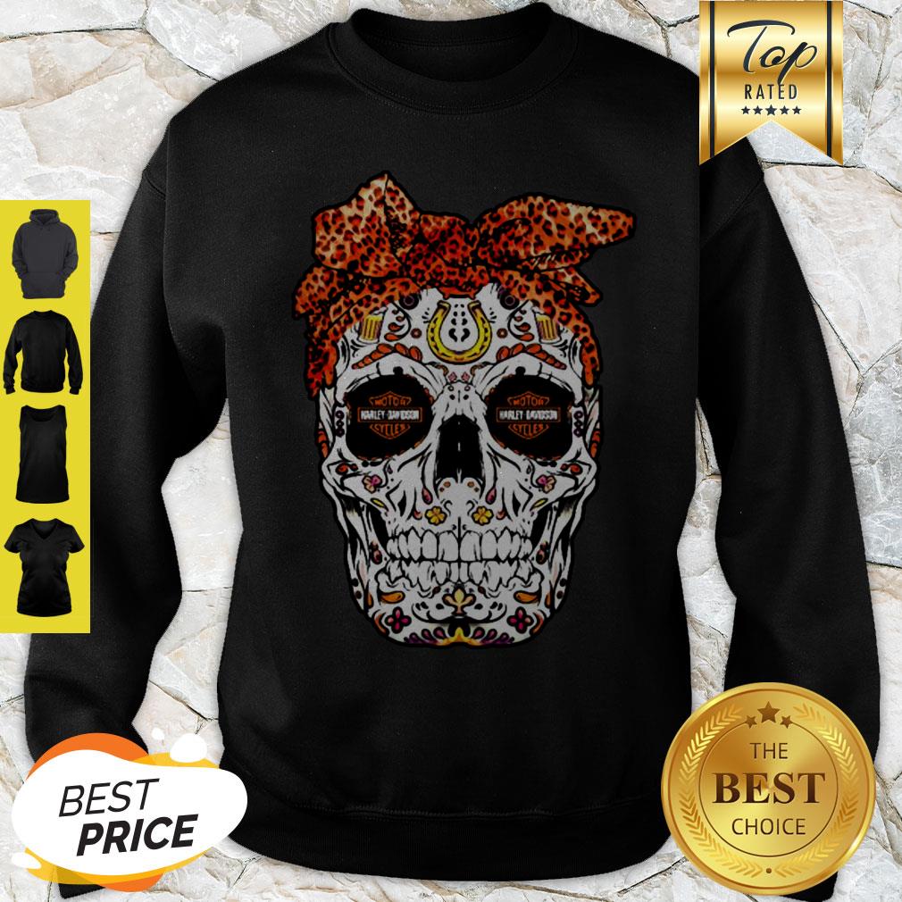 Sugar Skull Motor Harley Davidson Cycles Shirt - Image 4