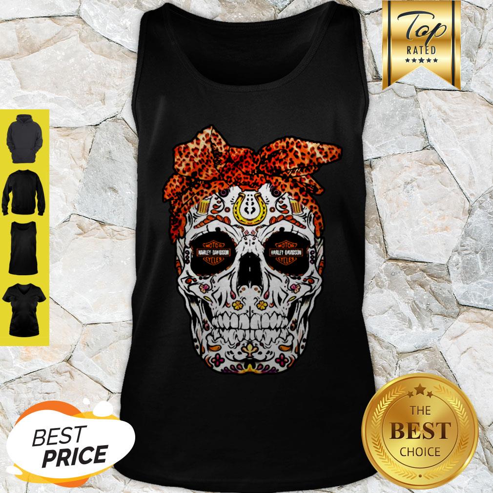 Sugar Skull Motor Harley Davidson Cycles Shirt - Image 3