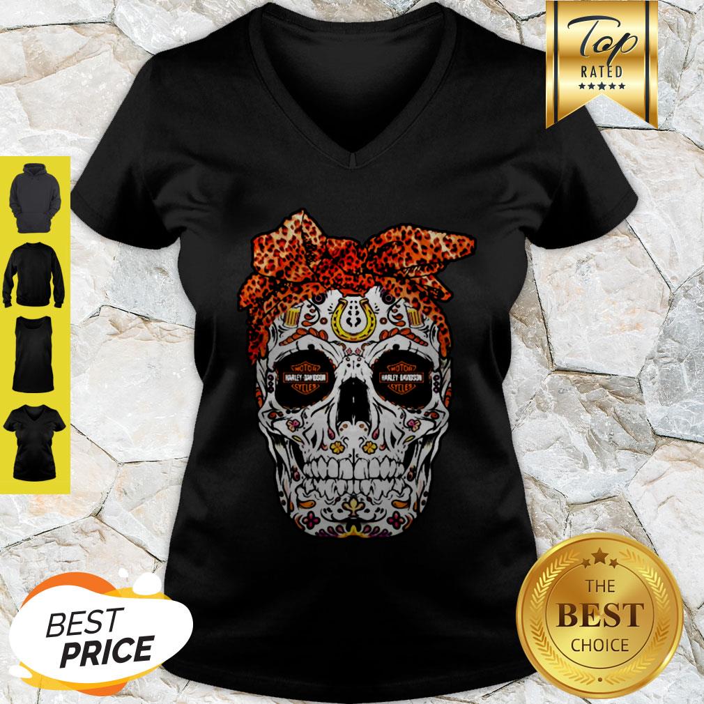 Sugar Skull Motor Harley Davidson Cycles Shirt - Image 2