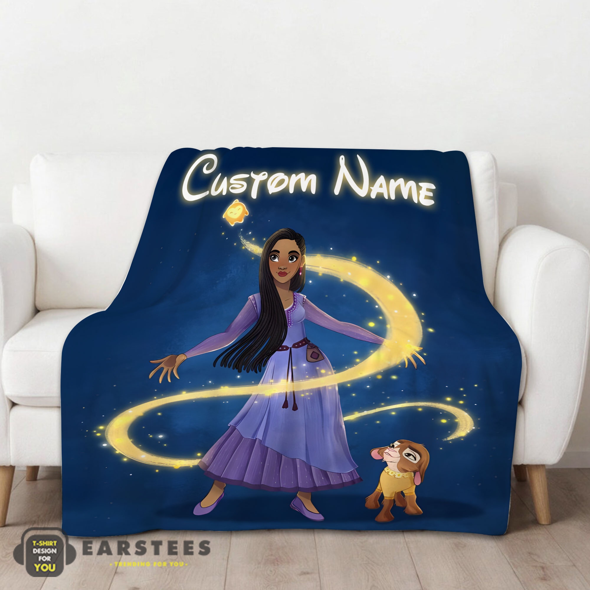 Good Disney Wish Asha Princess Star Valentino Blanket Fleece Customized Blanket - Image 2