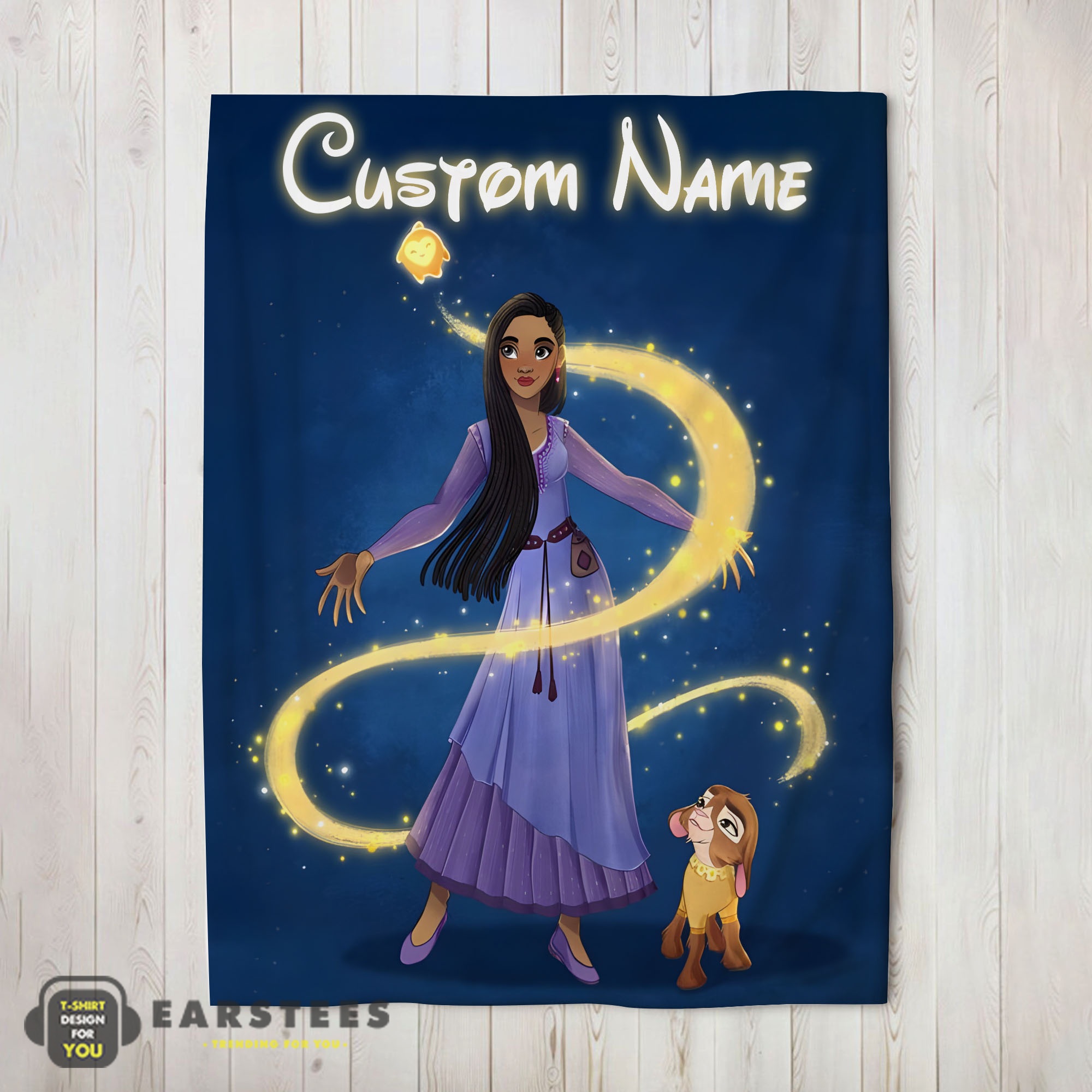 Good Disney Wish Asha Princess Star Valentino Blanket Fleece Customized Blanket