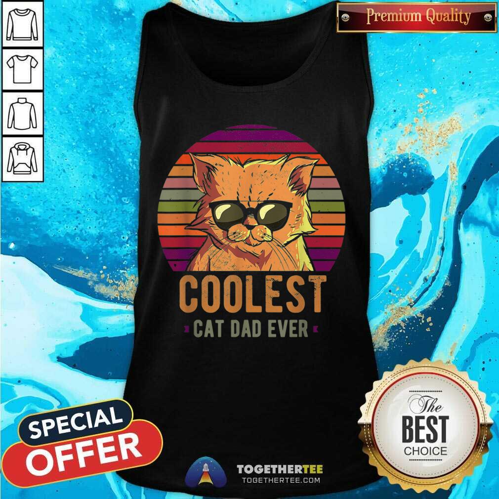 Beautiful Coolest Cat Dad Ever Vintage Retro Shirt - Image 3