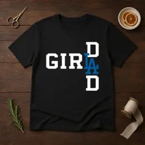 Pretty Los Angeles Dodgers LA Girl Dad Shirt