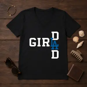 Alternative view of Pretty Los Angeles Dodgers LA Girl Dad Shirt