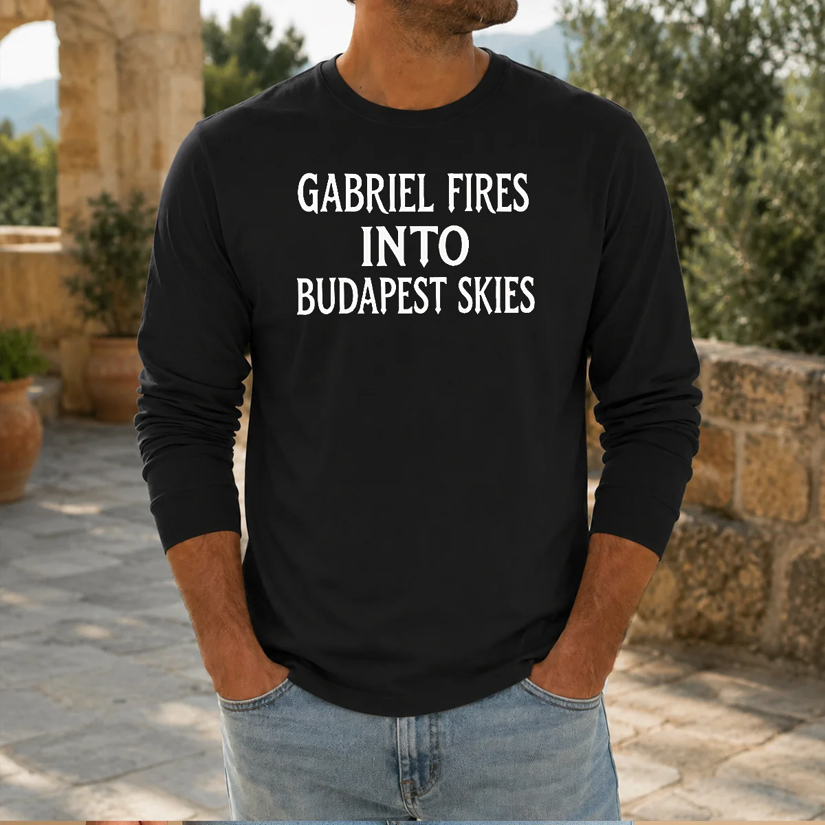 Top Gabriel Fires Into Budapest Skies Quote Shirt - Image 5