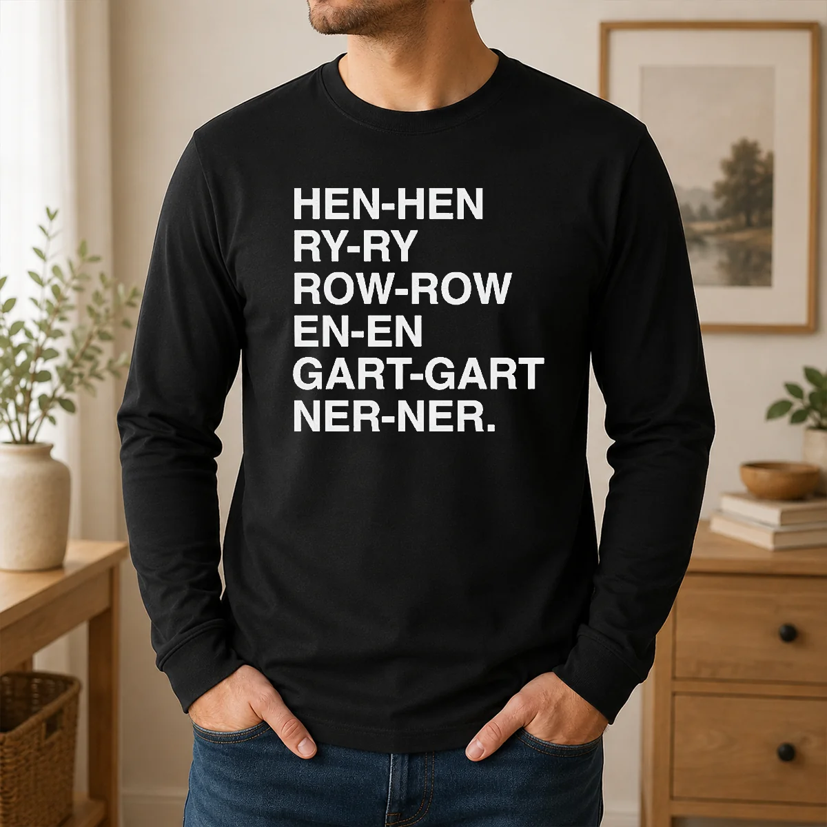 Hot Good Henry Gardener Stutter Text Typography Shirt - Image 6