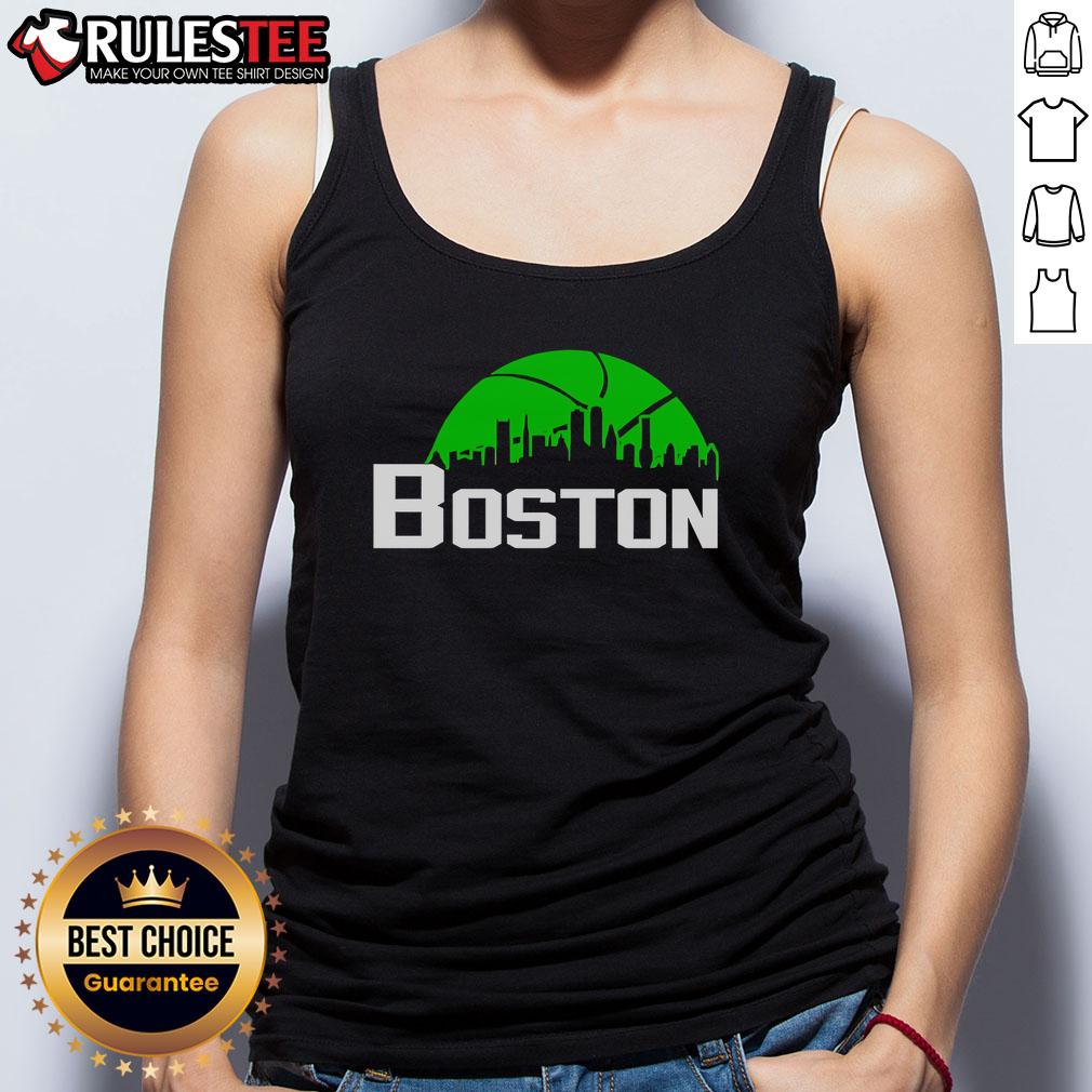 Official Boston Celtics Cityscape Skyline Style 2025 T-Shirt - Image 4
