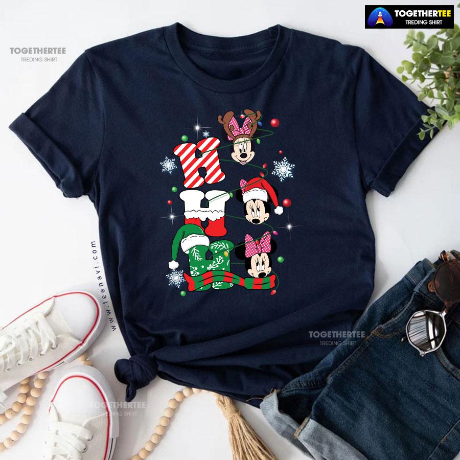 Disney Minnie Mouse Ho Ho Ho Gorgeous Christmas Ornament T-Shirt - Image 5