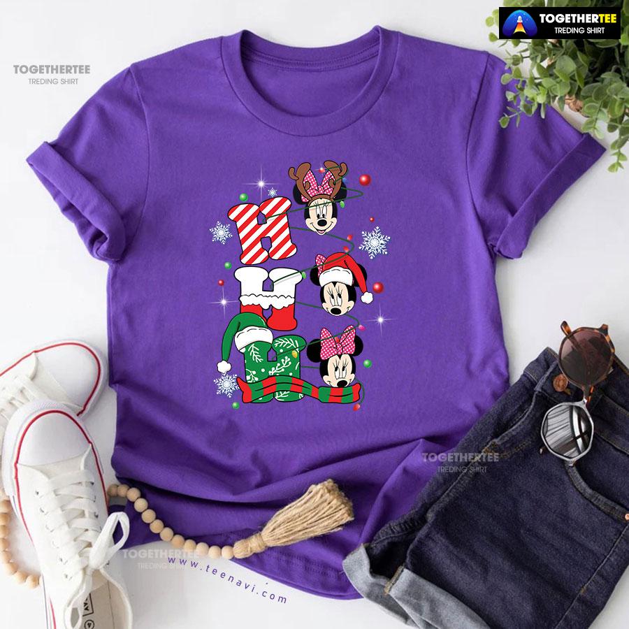 Disney Minnie Mouse Ho Ho Ho Gorgeous Christmas Ornament T-Shirt - Image 7