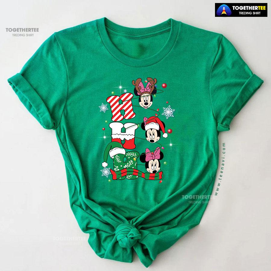 Disney Minnie Mouse Ho Ho Ho Gorgeous Christmas Ornament T-Shirt - Image 9