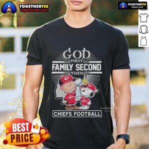 Top Peanuts X God First Family Second Then Kansas City Chiefs Football Super Bowl T-Shirt