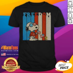 Awesome Snoopy And Woodstock Peanuts Freedom USA 250th Anniversary Shirt