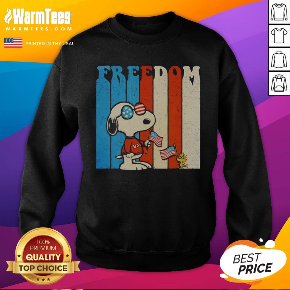 Awesome Snoopy And Woodstock Peanuts Freedom USA 250th Anniversary Shirt - Image 4