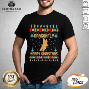 Nice Dragonfly Merry Ugly Christmas Shirt