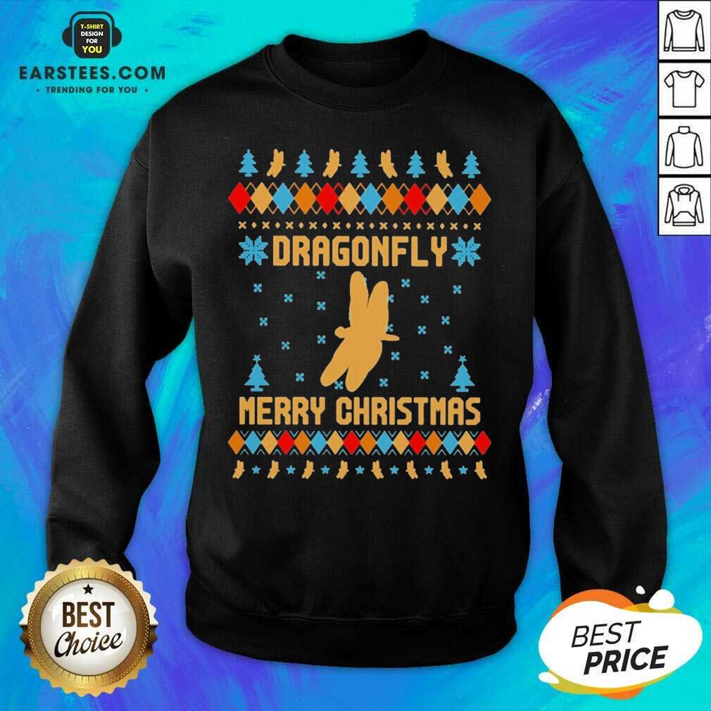 Nice Dragonfly Merry Ugly Christmas Shirt - Image 2