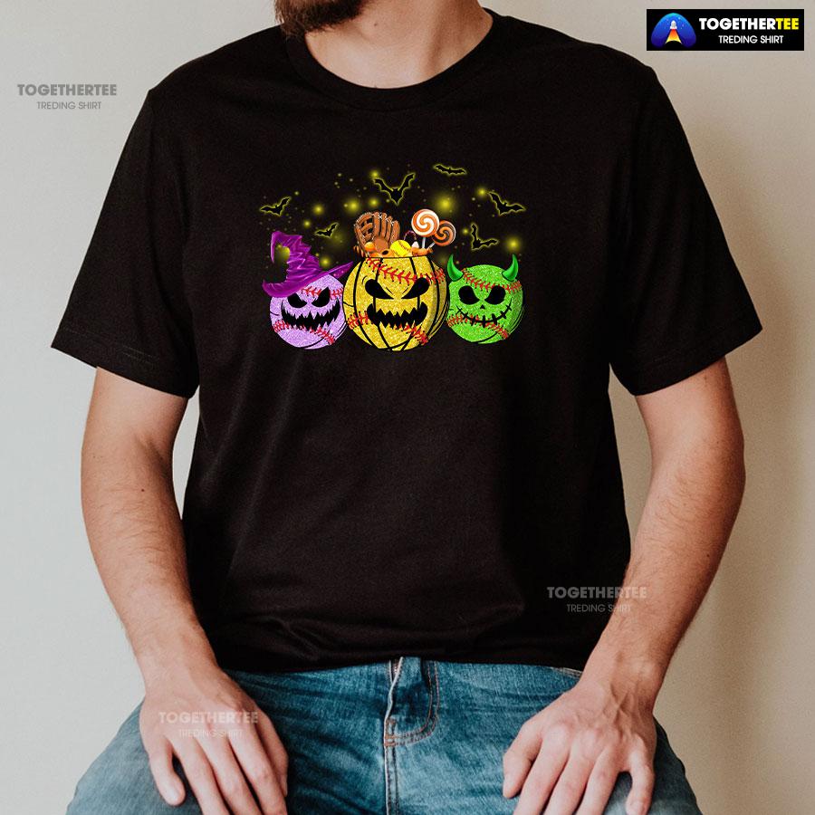 Softball Ball In Halloween Costumes For Halloween T-Shirt - Image 2