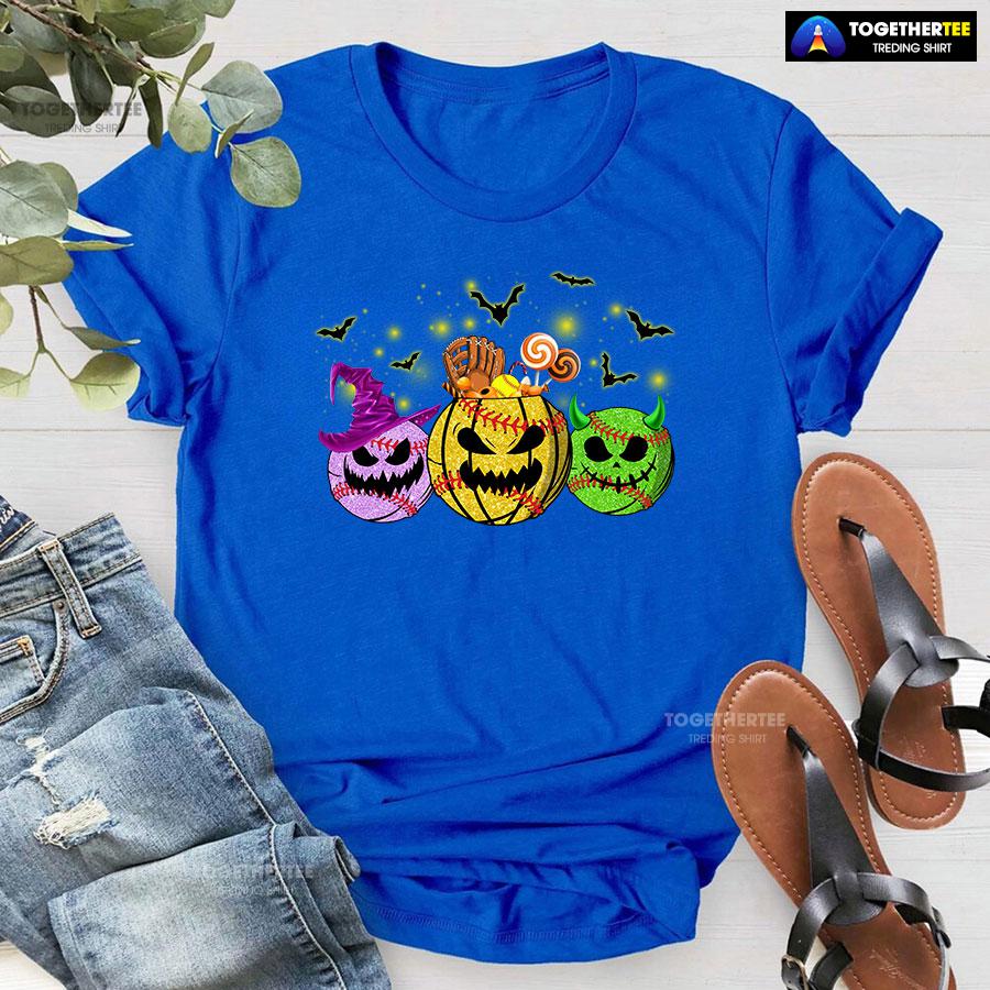 Softball Ball In Halloween Costumes For Halloween T-Shirt - Image 5