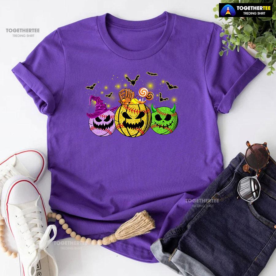 Softball Ball In Halloween Costumes For Halloween T-Shirt - Image 6