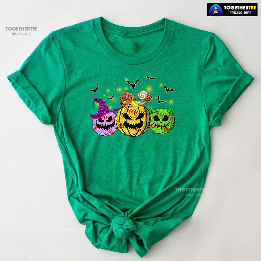 Softball Ball In Halloween Costumes For Halloween T-Shirt - Image 7