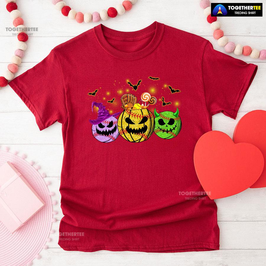 Softball Ball In Halloween Costumes For Halloween T-Shirt - Image 8