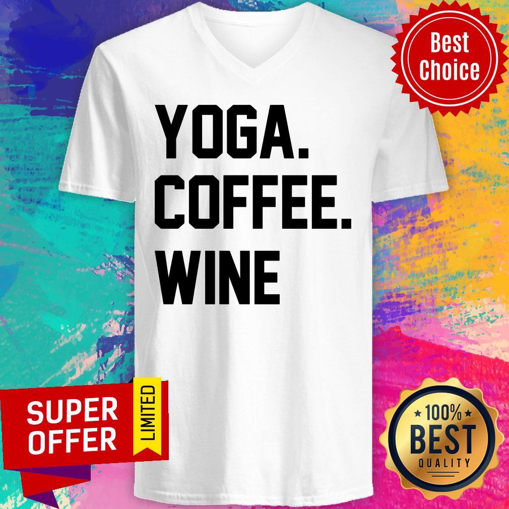 Awesome Yoga Coffee Wine Shirt - Image 3