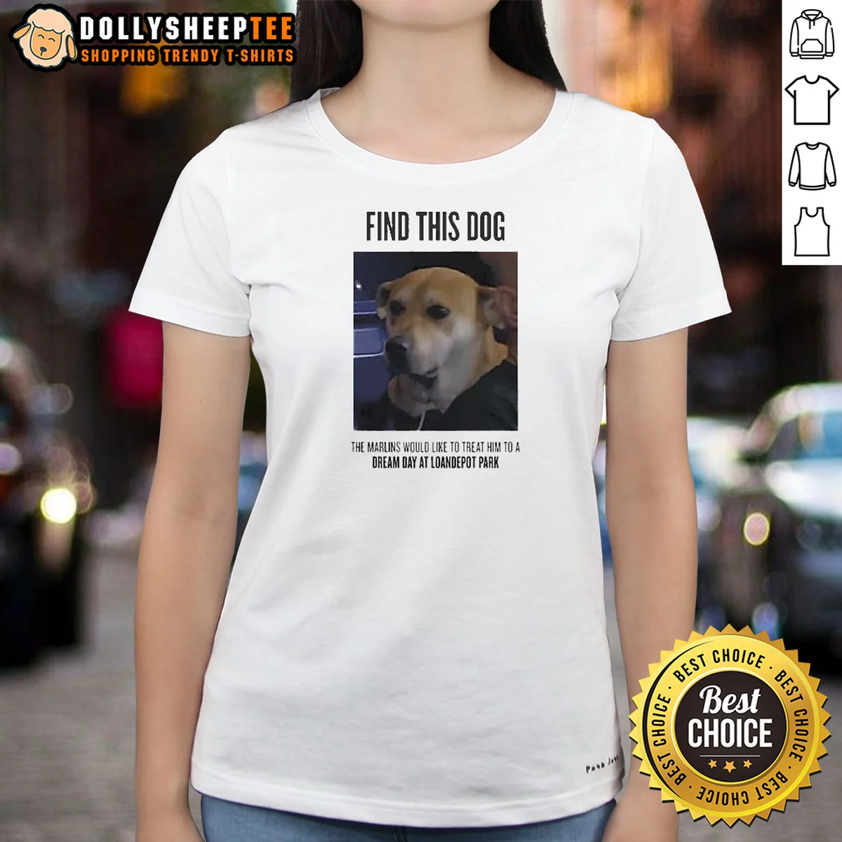Nice Find This Dog The Marlins Would Like To Treat Him To A Dream Day At Loandepot Park Shirt - Image 2