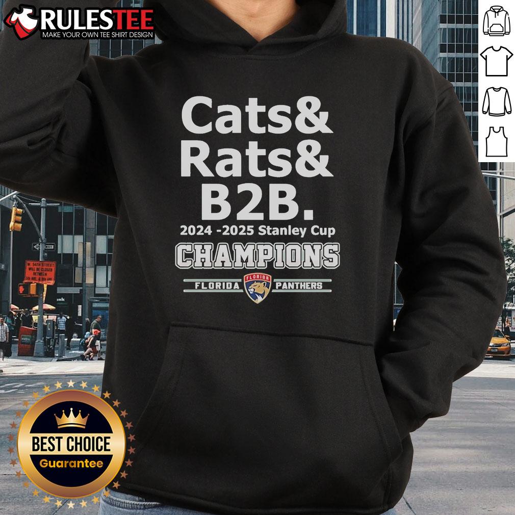 Official Cats & Rats B2B 2024-2025 Stanley Cup Champion Florida Panthers T-Shirt - Image 2