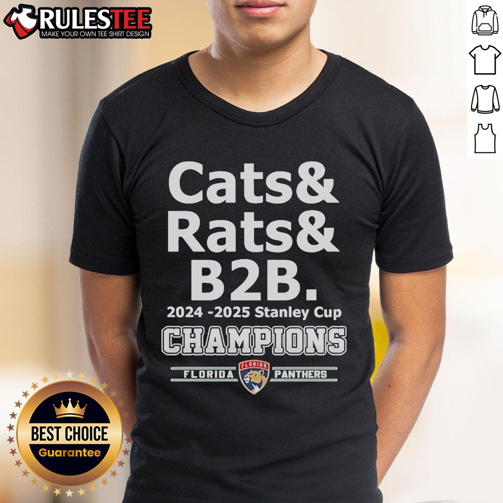 Official Cats & Rats B2B 2024-2025 Stanley Cup Champion Florida Panthers T-Shirt
