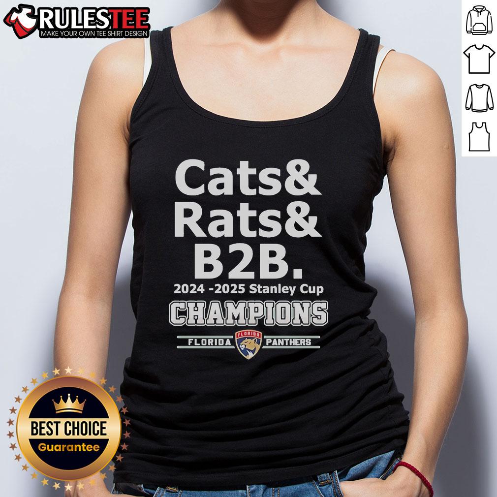 Official Cats & Rats B2B 2024-2025 Stanley Cup Champion Florida Panthers T-Shirt - Image 4