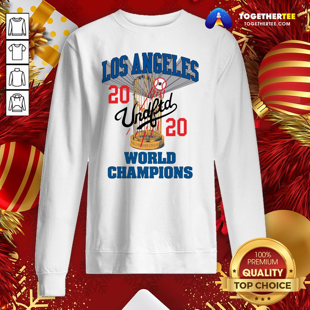 Nice Mlb Los Angeles Dodgers Undefeated 2020 World Championship Dodgers National League Champions 2020 Blue Shirt - Image 4