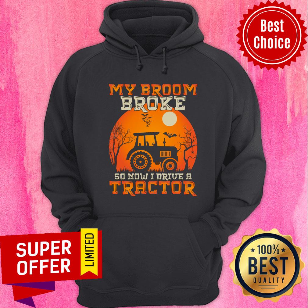 My Broom Broke So Now I Drive A Tractor Halloween Shirt - Image 2