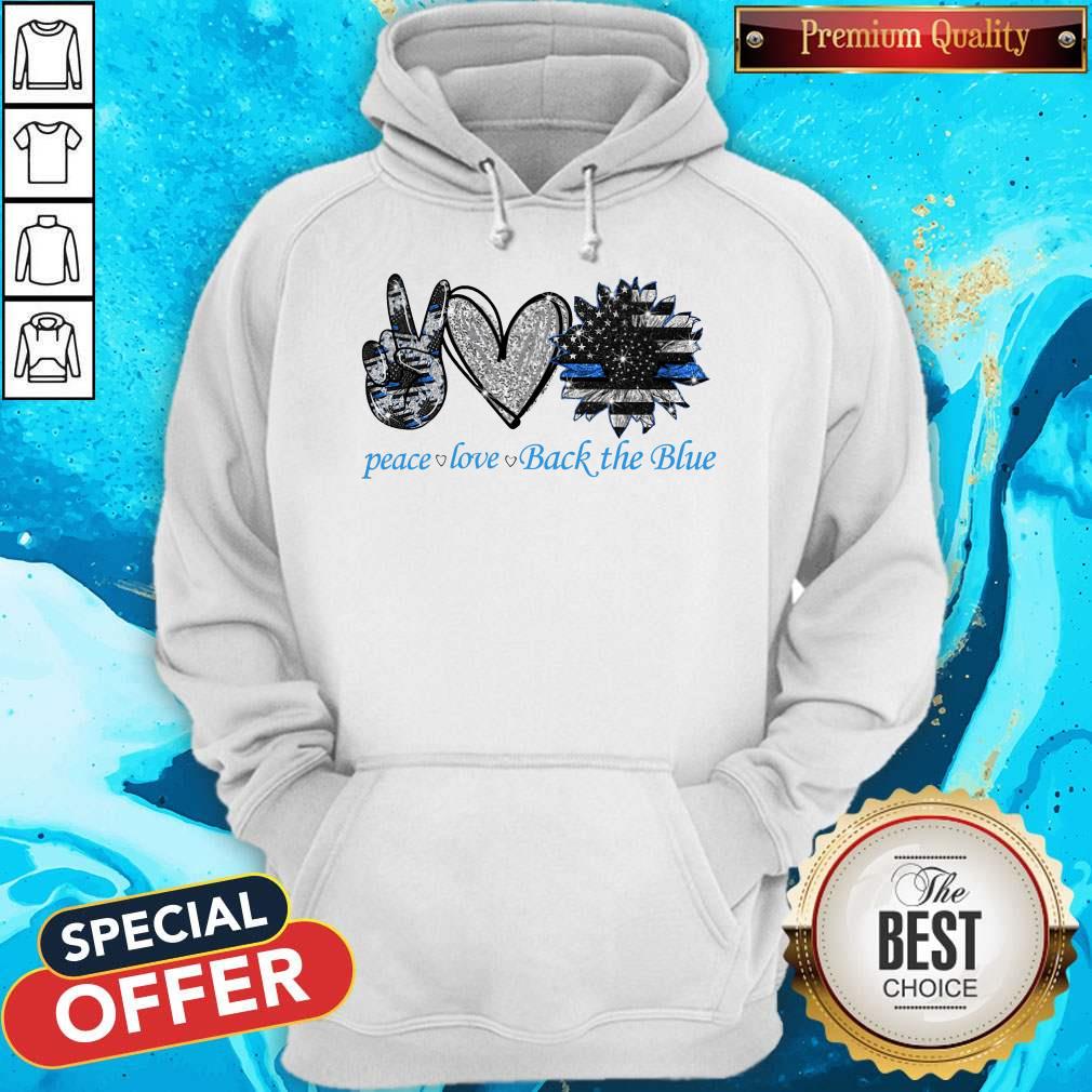 Official Peace Love Back The Blue Shirt - Image 2