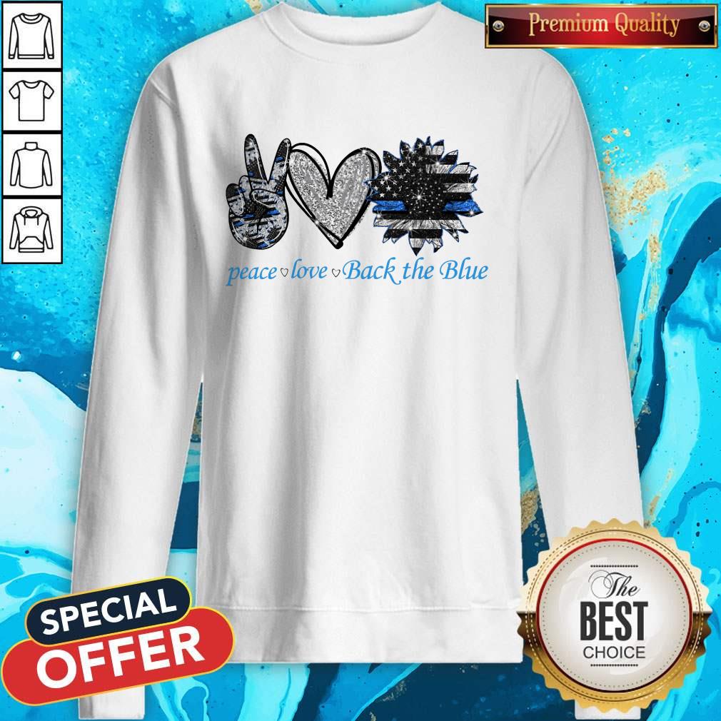 Official Peace Love Back The Blue Shirt - Image 5