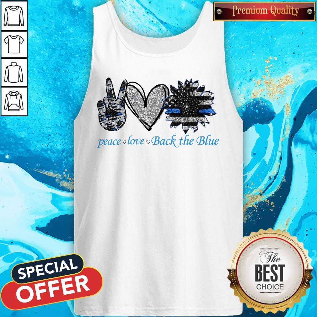 Official Peace Love Back The Blue Shirt - Image 4
