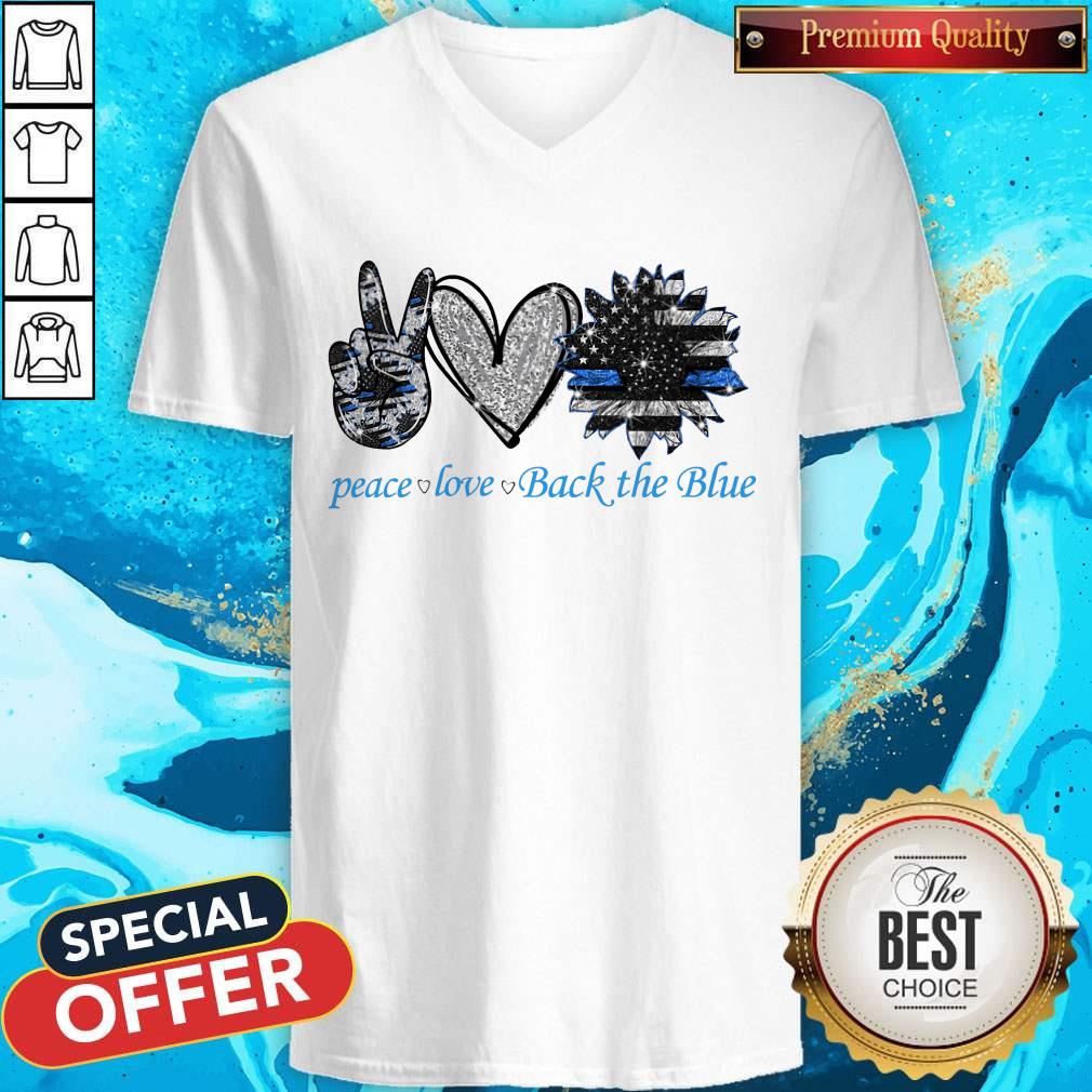 Official Peace Love Back The Blue Shirt - Image 3