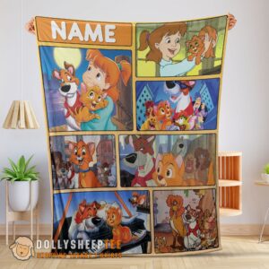 Perfect Disney Oliver & Company Jenny Foxworth Oliver Dodger With Friends Blanket Fleece Customized Blanket