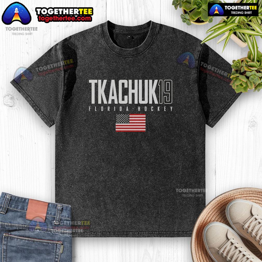 Pretty Matthew Tkachuk 19 Florida Panthers USA Flag Elite T-Shirt - Image 6