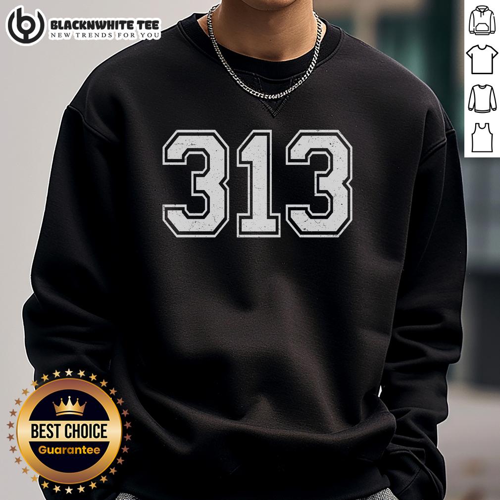 Awesome Detroit Michigan Area Code 313 T-Shirt - Image 5