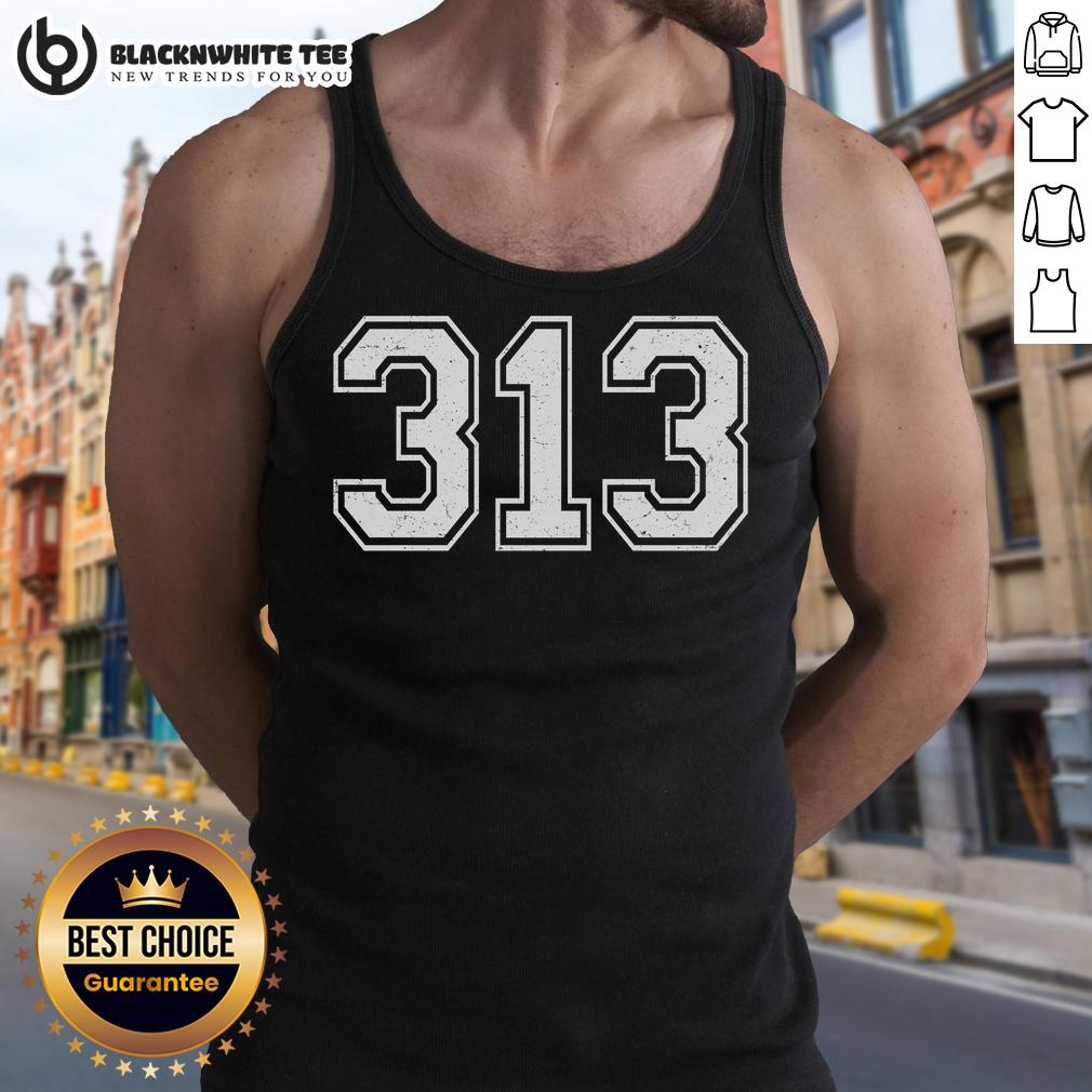Awesome Detroit Michigan Area Code 313 T-Shirt - Image 4