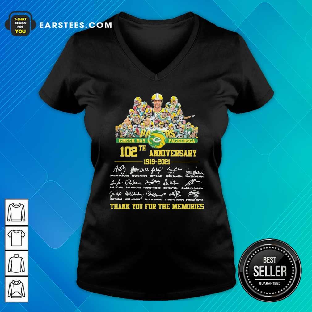 Funny Green Bay Packersga 120th Anniversary 1919 2021 Thank You For The Memories Signatures Shirt - Image 3