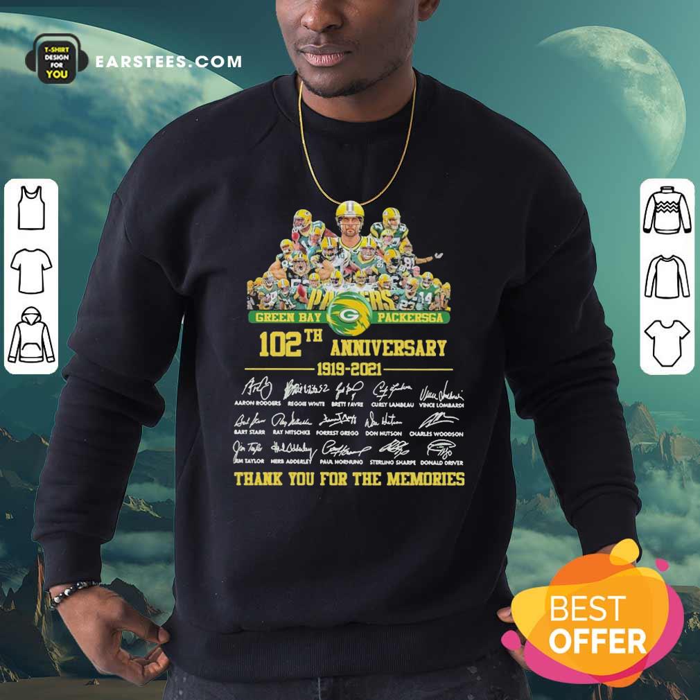 Funny Green Bay Packersga 120th Anniversary 1919 2021 Thank You For The Memories Signatures Shirt - Image 5